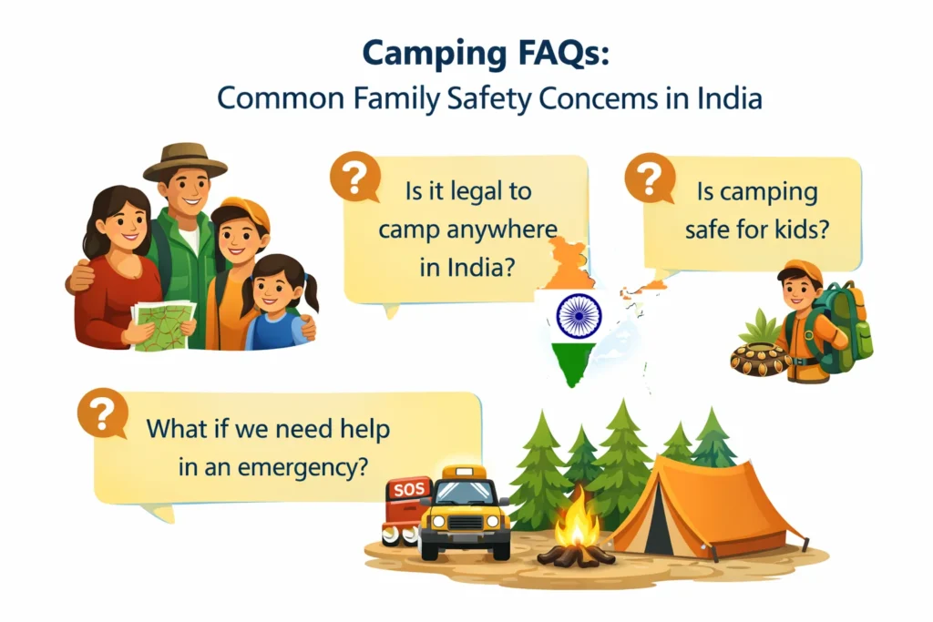 FAQs about camping in India, including, is it safe to camp with family.